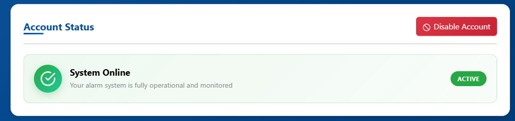 Account Status Screen